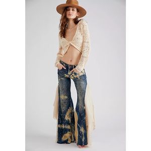 New  Free People X We The Free Martha Lace Jeans Size 25